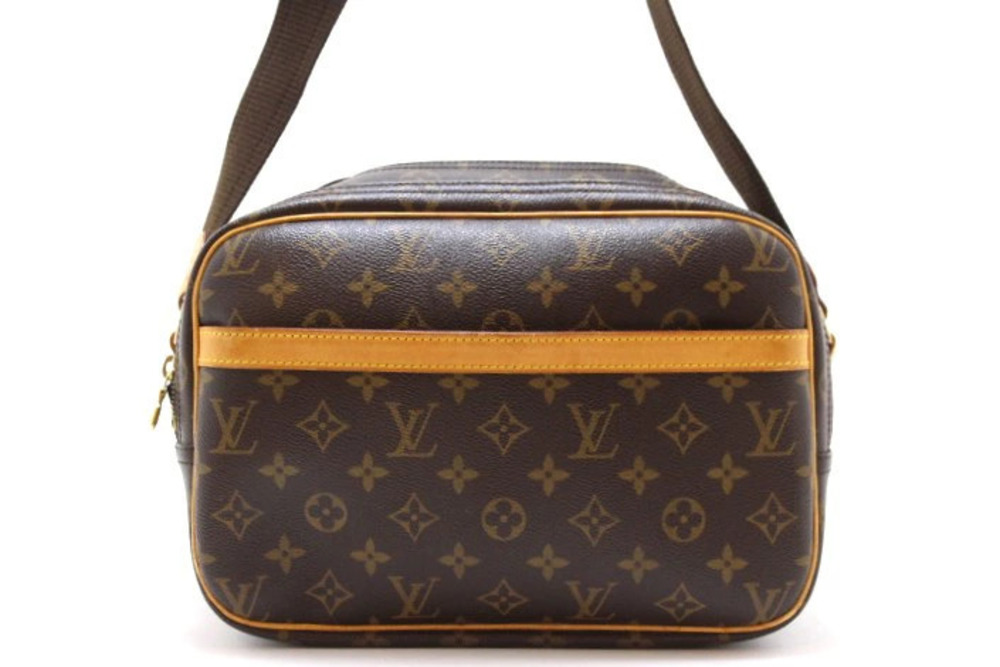LOUIS VUITTON Reporter Bag Monogram Shoulder Canvas Brown